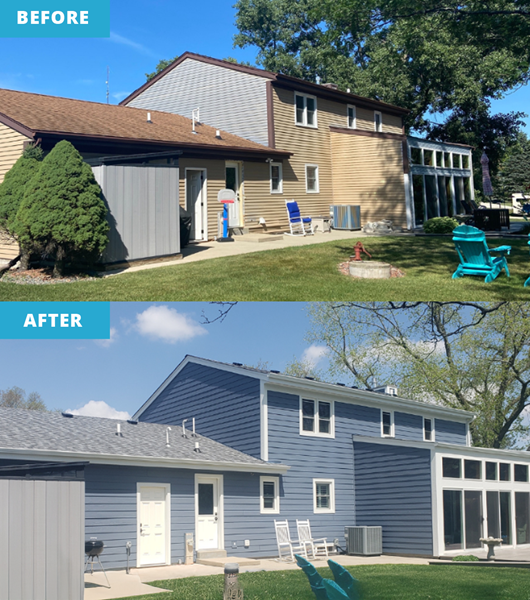 roofing replacement before and after images