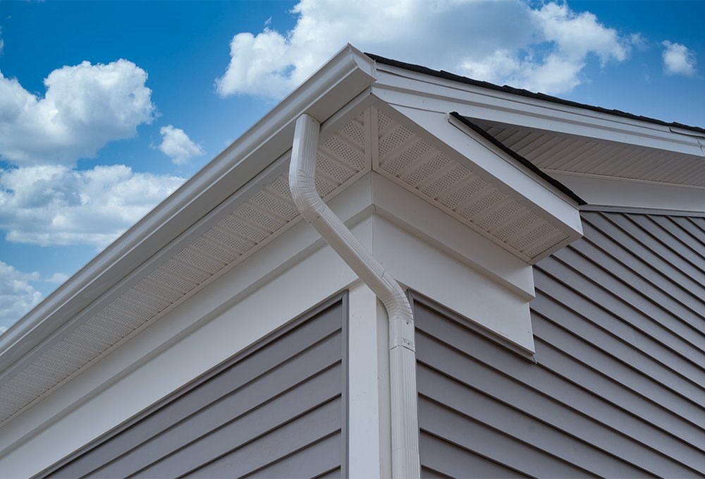 New white gutters installed by gutter installers
